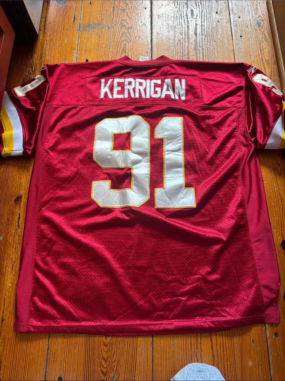 Men's Burgundy Football Jersey with 'Kerrigan' and Reebok